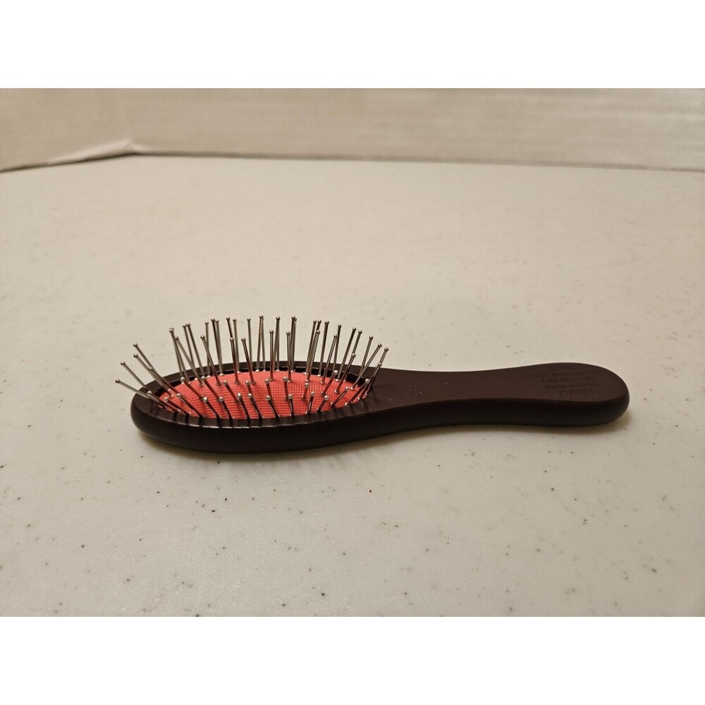 AMERICAN GIRL DOLL BROWN & RED HAIRBRUSH WITH METAL BRISTLES